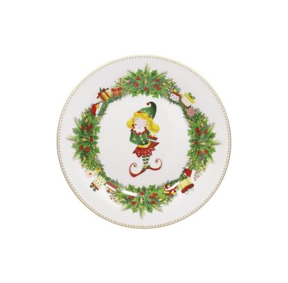 prato bolo sobremesa natal navidad brandani mesa elfomagia 84542 serviço de jantar louça mesa