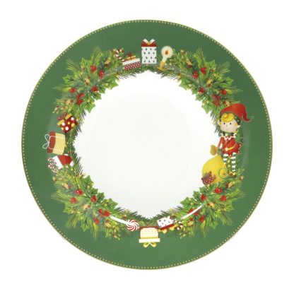 prato bolo sobremesa natal navidad brandani mesa elfomagia 84542 serviço de jantar louça mesa