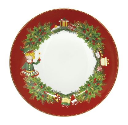 prato bolo sobremesa natal navidad brandani mesa elfomagia 84542 serviço de jantar louça mesa