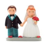 Novios en Boda: Flores Rojas Casal de noivos com base (flores vermelhas)Referência 17532 boda casamento topo de bolo