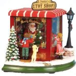 52003 toy shop santa caja de música natal navidad caixa de música oficina do pai natal music box