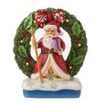 Santa in Wreath Figurine6012937 çpai natal papá noel jim shore heartwood creek natal navidad