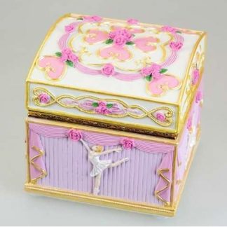 Caja de cerámica, redonda caja de música bailarina caixa de música jóias porta jóias 15054