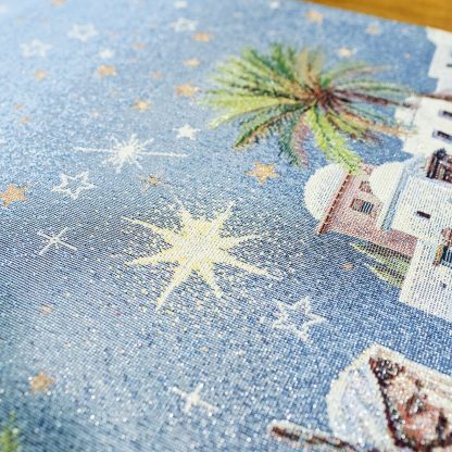jacquard toalha caminho de mesa runner natal navidad mantel camino de mesa presépion sagrada família cojine almofada natal presépio