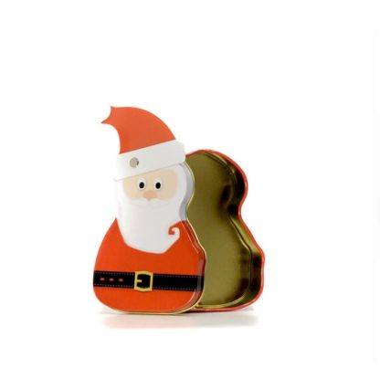 Santa Claus movable Hat Tin Box SILVER CRANE lata pai natal bolachas papá noel