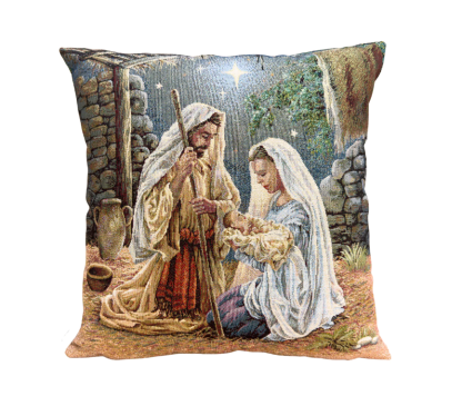 cojine navidad sagrada familia belén natal almofada presépio