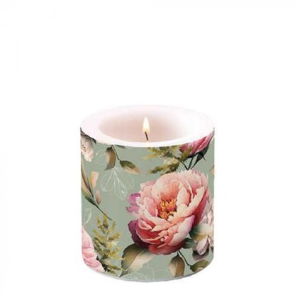Candle small Peonies composition greenArticle number19218130