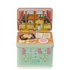 Kitchen buffet Easter" Cookie jar retro style lata pascua páscoa coelhos conejos silver crane