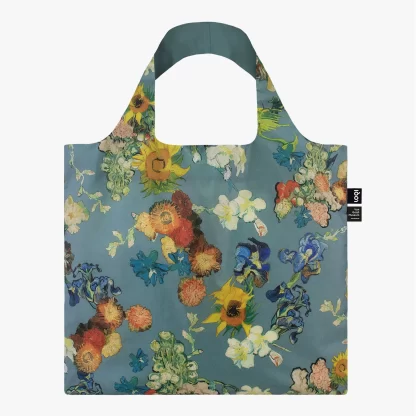 Vincent van Gogh Flower Pattern Blue Bag VGM.AB loqi bags sacos reutilizáveis bolsos reutilizables