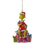 Click images to enlarge...Additional ImagesThe Grinch Wrapped in Lights Hanging Ornament6012709With a grimace on his green grouchy face, the Grinch, by Jim Shore, pendente natal grinch navidad