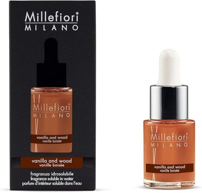 Millefiori Milano Water Soluble Fragrance | For Hydro Ultrasonic Fragrance Diffusers | Vanilla & Wood | 15 mlVisit the Millefiori Store baunilha millefiori milano vainilla