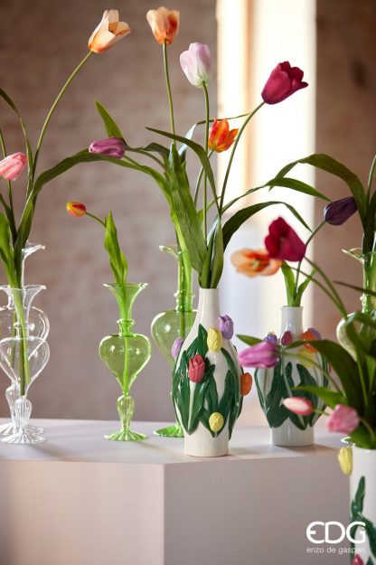 TULIP VASE DROP H.30 D.15 C4 COD. 1100203A999 VARIATION MULTICOLOR edg enzo de gasperi vaso tulipas tulipanes jarrón vaso
