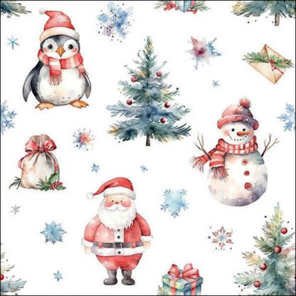 Napkin 33 Christmas trio white FSC MixArticle number33318960