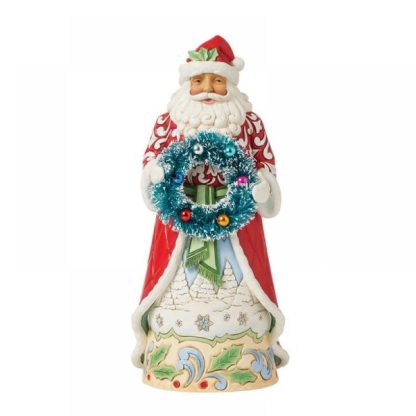 Santa Figurine with Sisal Wreath6015496 pai natal papá noel natal navidad jim shore heartwood creek