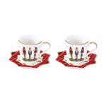 Set 2 porcelain coffee cups with saucers 100 ml VINTAGE NUTCRACKER