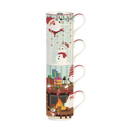 easylife 346 santa in town 4 mugs easylife bule chávenas natal tetera vasos tazas navidad 1039 sfir