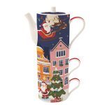 easylife 346 santa in town 4 mugs easylife bule chávenas natal tetera vasos tazas navidad