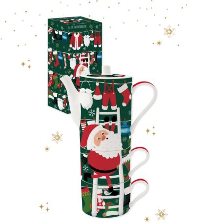 easylife 346 santa in town 4 mugs easylife bule chávenas natal tetera vasos tazas navidad 1346