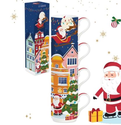 easylife 346 santa in town 4 mugs easylife bule chávenas natal tetera vasos tazas navidad 1039 sout