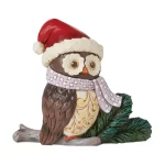 Christmas Owl with Santa Hat Mini6015462 mocho natal santa claus jim shore heartwood creek