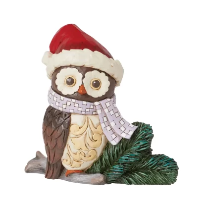 Christmas Owl with Santa Hat Mini6015462 mocho natal santa claus jim shore heartwood creek