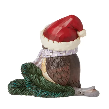 Christmas Owl with Santa Hat Mini6015462 mocho natal santa claus jim shore heartwood creek