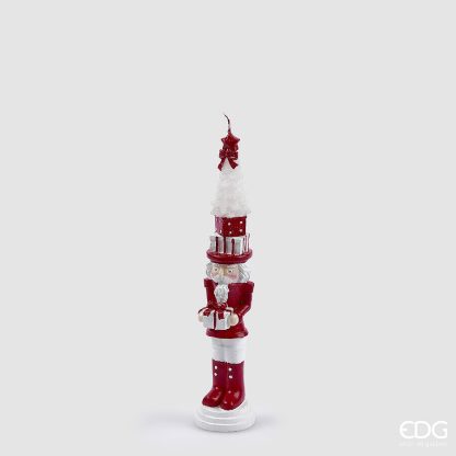 CANDLE SOLDIER H.25 D.5 C4Cod. 6100082A140Variation WHITE RED vela soldado nutrcracker mesa natal navidad