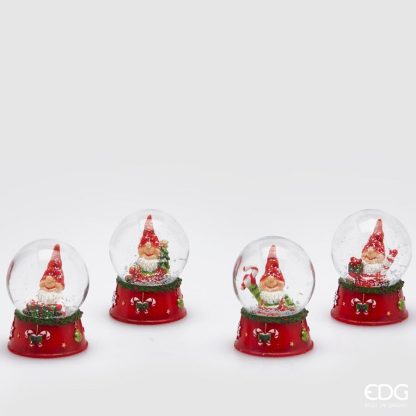 SPHERACQUA GNOME (4ASS)H6 D4.5 C3 Cod. 685708,740 Variation GREEN RED globo de natal duende gnomo bola de nieve duende navidad