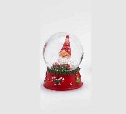 SPHERACQUA GNOME (4ASS)H6 D4.5 C3Cod. 685708,740Variation GREEN RED globo de natal duende gnomo bola de nieve duende navidad