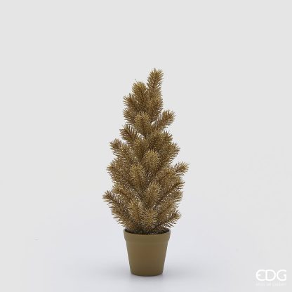 GLITTER PINE WITH VASE H.47 C4Cod. 6900057A010Variation GOLD edg enzo de gasperi pinheiro pino