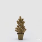 GLITTER PINE WITH VASE H.36 C4Cod. 6900058A010Variation GOLD