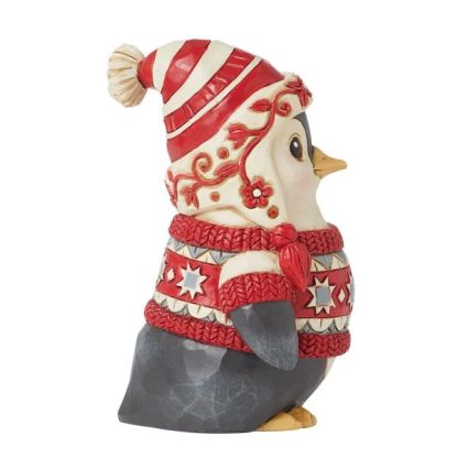 Nordic Noel Penguin Wearing a Sweater Figurine6015486 pinguim jim shore heartwood creek natal navidad