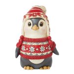 Nordic Noel Penguin Wearing a Sweater Figurine6015486 pinguim jim shore heartwood creek natal navidad