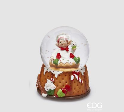 WATER SPHERE ELF 2 ASS. H.14 D.10 CARILLON C4 Cod. 8100094A999 globo de neve pasteleiro natal bola de nieve pastelero navidad edg enzo de gasperi