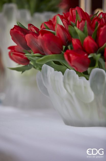 TULIP VASE SATIN H30 D22 C3 Cod. 108309,100 Available from: 2024-08-29 Variation WHITE en«dg enzo de gasperi vaso vidro tulipas jarrón tulipanes