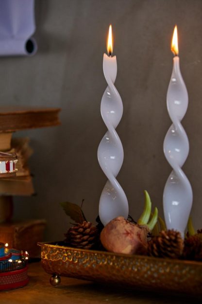 FLAME CANDLE 270X22 CF12PCS LACQUEREDCod. 611664,100Variation WHITE vela torcida branca castiçal candelabro