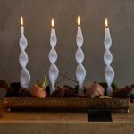 FLAME CANDLE 270X22 CF12PCS LACQUEREDCod. 611664,100Variation WHITE vela torcida branca castiçal candelabro