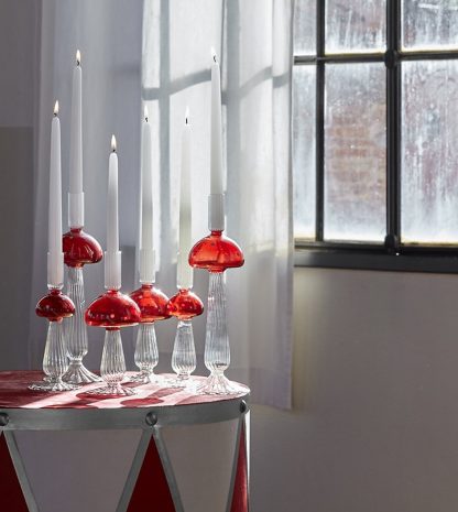 MUSHROOM CANDLE HOLDER H.23 D.9.5 C4Cod. 4400160A140Variation WHITE RED edg enzo de gasperi cogumelo fungo vela