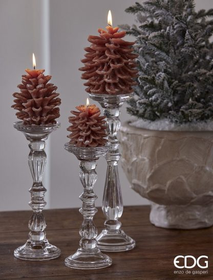 PINE CONE CANDLE H.13.5 D.11 C4Cod. 6100158A976 edg enzo de gasperi pina piña pinha pinheiro vela