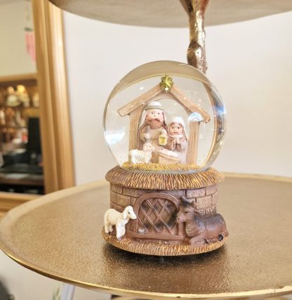 64026 music box snow globe globo neve presépio