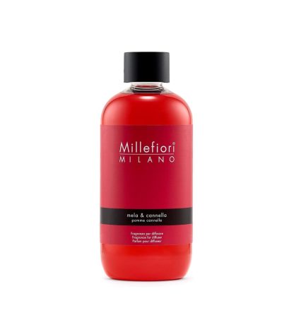 Millefiori Milano ricarica per diffusore di fragranza per ambienti | Mela & Cannella | 250 ml di fragranza millefiori milano mikado canela maçã