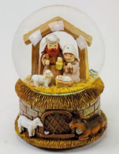 64026 music box snow globe globo neve presépio