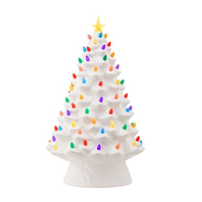 Nostalgic Ceramic Christmas Tree - White 18 árvore natal cerâmica mr. christmas navidad