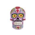 DOD Purple Skull Pint Colourful Calavera Figurine6012755Designed in the iconic style of Jim Shore. This Day of the Dead purple skull caveira halloween