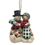 Snowman Couple Hanging Ornament6015448 heartwood creek jim shore natal navidad boneco de neve