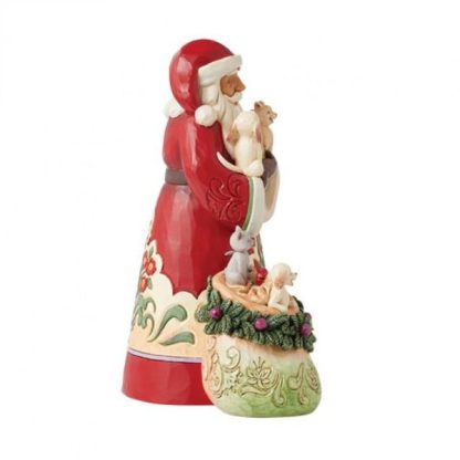 Santa with Cats and Dogs Figurine6015499 jim shore heartwood creek natal pai natal papá noel