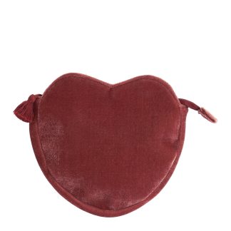 Pochette Cœur Velours - Rose mathilde m. 