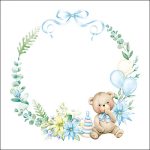 Napkin 33 Baby teddy bear blue FSC MixArticle number13319710 guardanapos bebé batismo batizado