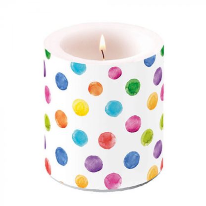 Candle medium Polka dots whiteArticle number19319315 vela