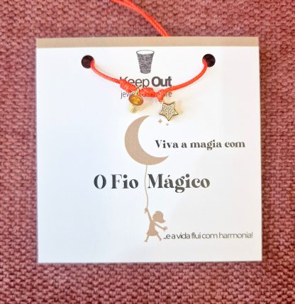 Bracciale Filo Magico con Charms pulseira trevo dedal sorte protecção keep out italiano starlight